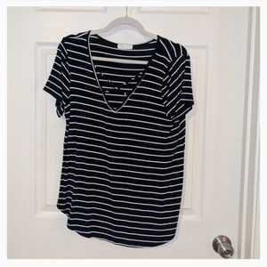 Cute Black and White Striped Top